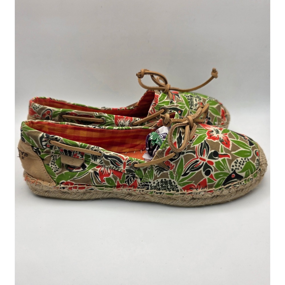 Sperry Top-Sider Womens 8M Katama Espadrille Boat Shoes Tropical Jungle Floral